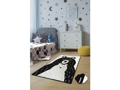 Dětský koberec(100 x 160 cm) BEARS bílý a černý