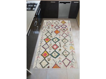 Koberec (120 x 180) W1024 bílý s barevnými vzory