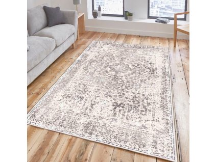 Koberec (160 x 230) WOOSONIL082 béžový a šedý Perský vzor