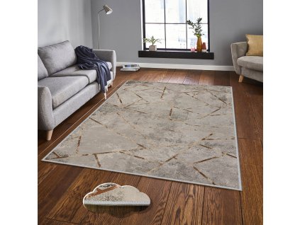 Koberec (160 x 230) EEXFAB826 hnědý geometrický vzor