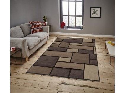 Koberec (160 x 230) ASR CRPT-102  hnědé kostky