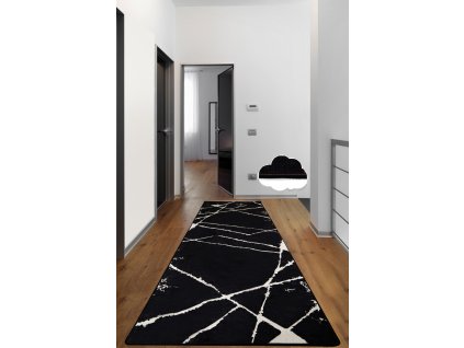 Koberec (80 x 120) BROKEN černý s bílými prasklinami