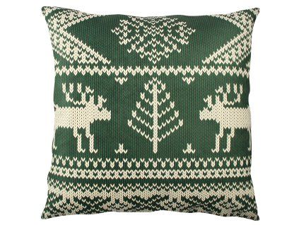 Polštář A11888 zelený se soby