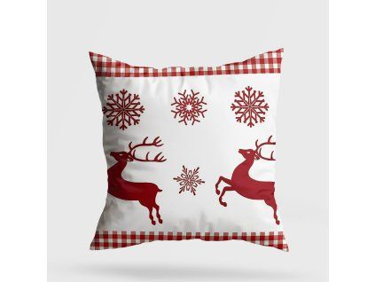 Polštář YY202345 bílý se soby