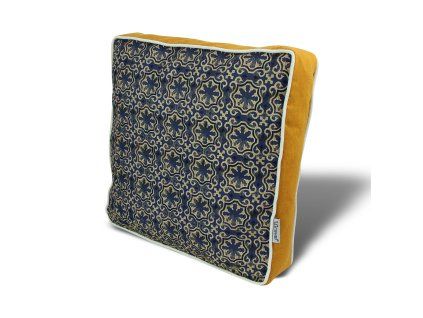 Polštář YM1005 zlatý s modrým vzorem