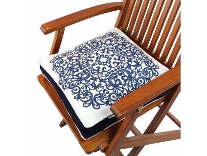 Polštář YM1211 bilý s modrým vzorem