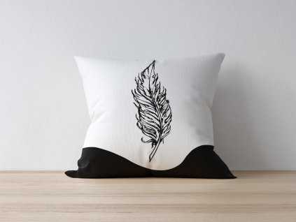 Povlak na polštář A1045 bílý s pírkem