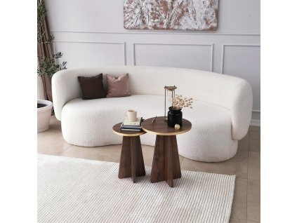 Set konferenčních stolků MUSHROOM tmavých a zlatých