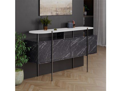 Skříňka HANLEY černá a bílá