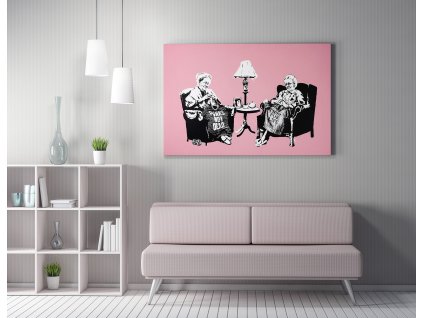 Obraz na plátně (70 x 100) Banksy Street Art – Babičky