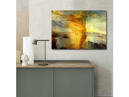 Obraz na plátně J. M. W. Turner – Hořící budova Horní a Dolní sněmovny