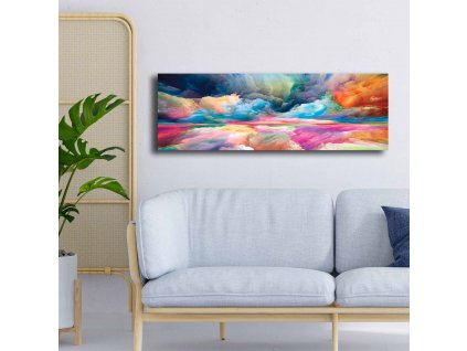 Obraz na plátně Barevné mraky nad vodou