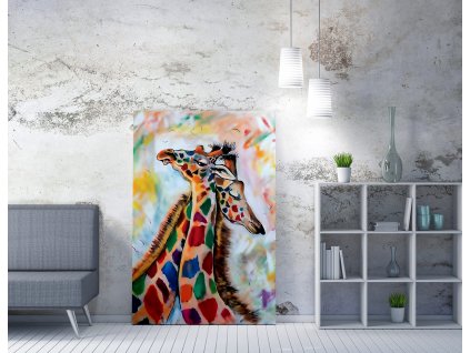 Obraz na plátně ( 50 x 70 cm) Barevné žirafy