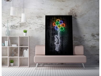 Obraz na plátně ( 50 x 70 cm) Dívka s balónky