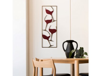 Nástěnná dekorace kov WINE 