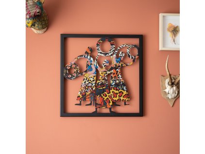 Nástěnná dekorace kovová APT112 Tančící Africké ženy
