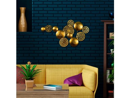 Nástěnná dekorace kovová AURORA zlatá 