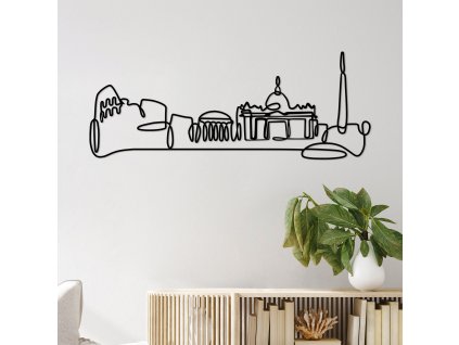 Nástěnná dekorace kovová CITY 