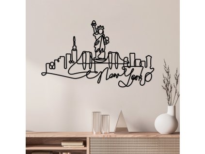 Nástěnná dekorace kovová NEWYORK 