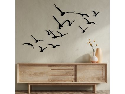 Nástěnná dekorace kovová MIGRATION hejno ptáků