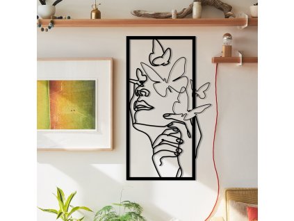 Nástěnná dekorace kovová BUTTERFLY FACE motýlí tvář