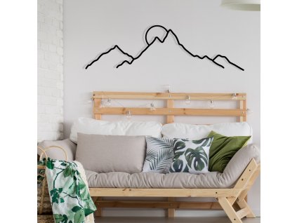 Nástěnná dekorace kovová AYERS slunce nad pohořím