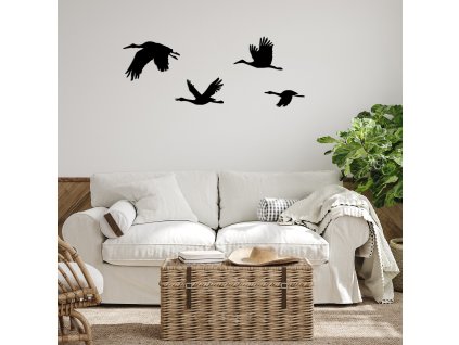 Nástěnná dekorace kovová STORK čapí let