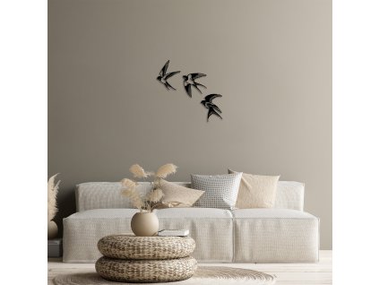 Nástěnná dekorace kovová SWALLOWS vlaštovky 