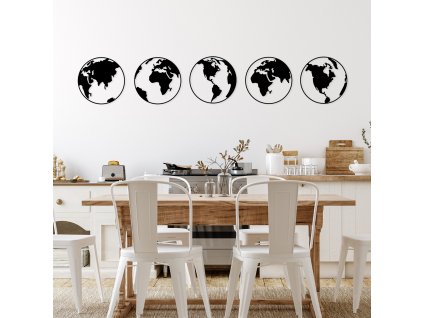 Nástěnná dekorace kovová WORLD MAP 2 Země