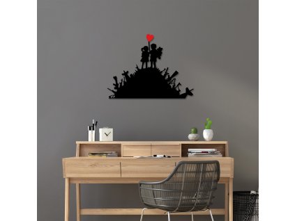 Nástěnná dekorace kovová BANKSY - 1 děti