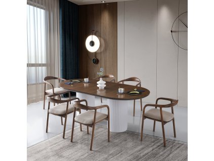 Jídelní stůl LI tmavý a bílý