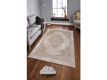 Předsíňový koberec (100 x 300 cm) HMNT690 béžový Rokoko vzor
