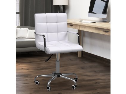 Kancelářská ergonomická židle HOMCOM  84-99 cm bílá