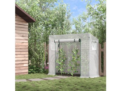 Přenosný foliovník s rolovacími dveřmi 200 x 76 x 168 cm bílý