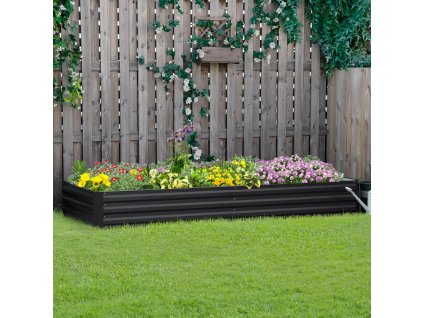 Vyvýšený záhon ocelový 241 x 30 x 30 cm šedý