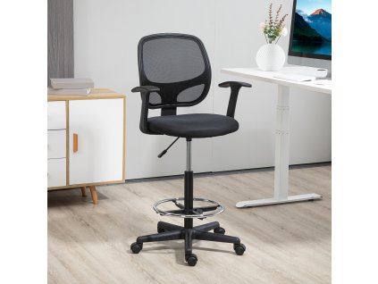 Kancelářská židle VINSETTO s podnožkou 60 x 56 x 110-132 cm černá