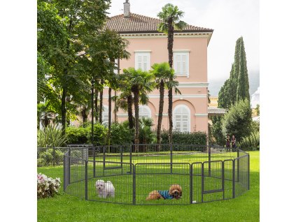 Výběh pro štěňata 12 panelů 80 x 60 cm černý