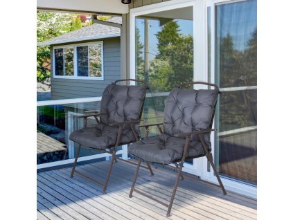 Sada dvou polštářů pro židle s nízkým opěradlem šedá