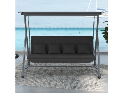 Polstr na houpačku Hollywood 170 cm polštář s opěradlem antracit