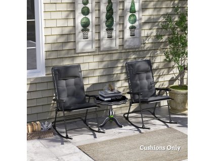 Sada 2 polštářů na zahradní lehátko 50 x 116 x 5 cm tmavě šedá