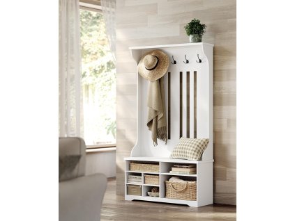 Předsíňová stěna s lavicí 100 x 180 x 35 cm bílá
