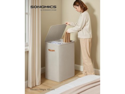 Látkový koš na prádlo 2D 170 l béžová