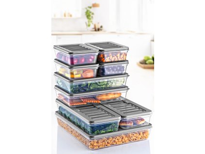 Sada úložných boxů 9 kusů MOFS šedá