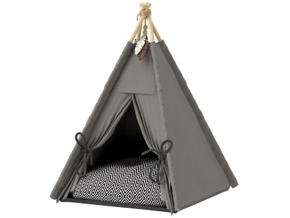 Pelíšek pro kočky TEEPEE 60 x 60 x 76 cm šedá