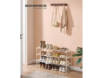 Botník se 3 policemi pro 16 až 20 párů stohovatelný 92 x 55 x 30 cm bílá