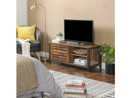 TV stolek industriální 110 cm hnědý