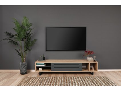 Televizní stolek SAFIR borovice, šedý