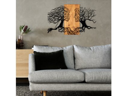 Nástěnná dekorace STROMY ŽIVOTA 92 cm kov, dřevo