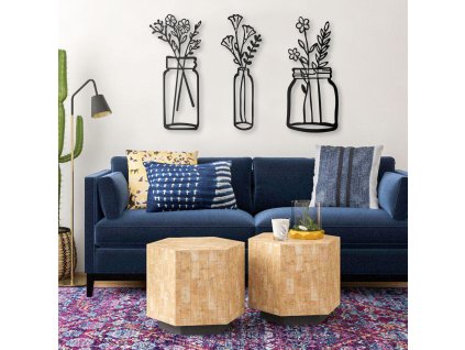 Kovová nástěnná dekorace VÁZY 112 cm