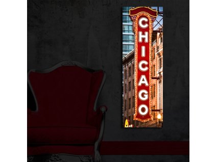 Dekorativní nástěnný obraz CHICAGO s led osvětlením 30 cm plátno